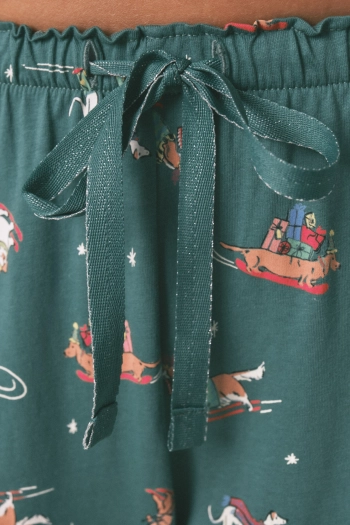 Женская хлопковая пижама с принтом в виде собак