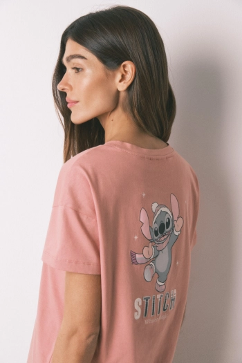 Женская хлопковая пижама Stitch в клетку