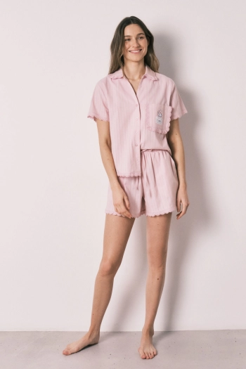 Коротка піжама сорочкового типу з бавовни