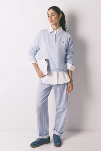 Футболка с длинным рукавом из хлопка