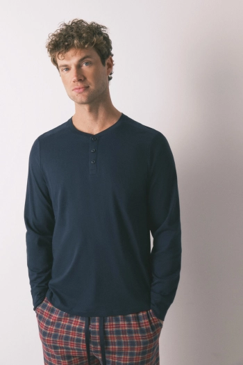 Мужская клетчатая пижама из хлопка