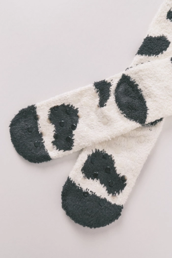 Довгі пухнасті шкарпетки з 3D принтом
