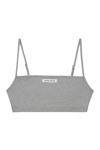 Серый бесшовный топ с прямым вырезом