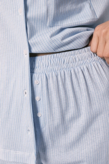 Піжама сорочкового типу зі 100% бавовни в смужку