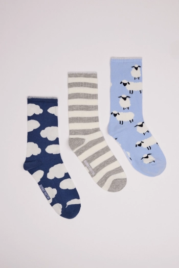 Набор из 3 пар синих хлопковых носков