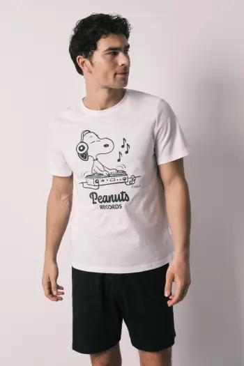 Мужская короткая хлопковая пижама Snoopy