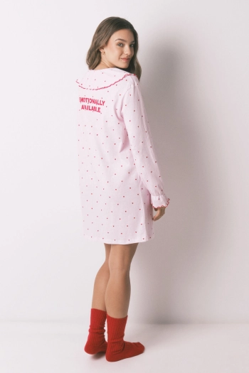 Нічна сорочка з бавовни з комірцем