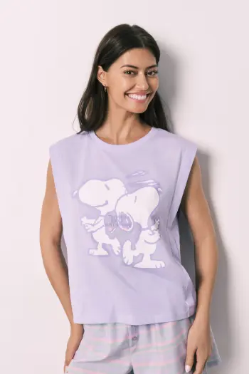 Короткая хлопковая пижама Snoopy
