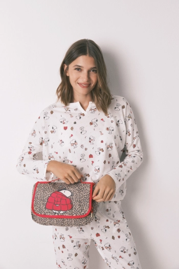 Довга біла піжама з бавовни Snoopy