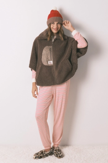 Короткий халат-пончо из мягкого флиса Snoopy