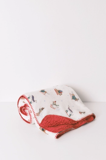 Ковдра двостороння з флісу з імітацією вовни