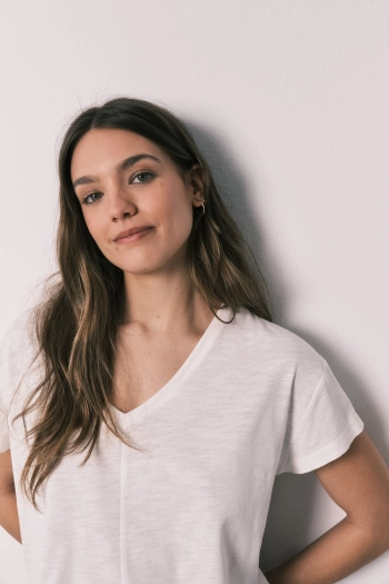 Короткая пижама в полоску из хлопка и вискозы