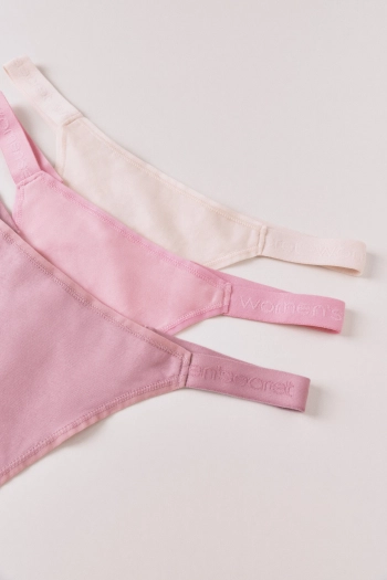 Набір із 3 бавовняних трусиків-танга