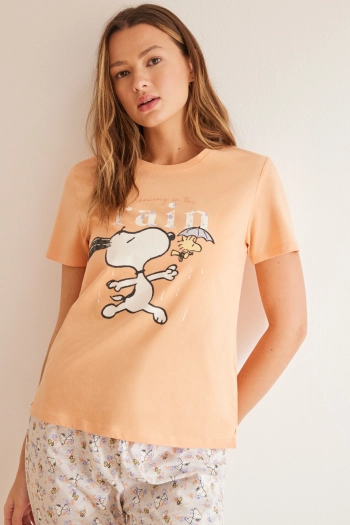 Оранжевая пижама Snoopy из хлопка