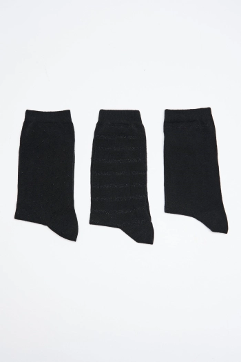 Набор из 3 пар черных хлопковых носков