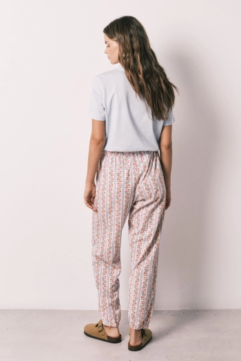 Штани carrot зі 100% бавовни з квітковим принтом