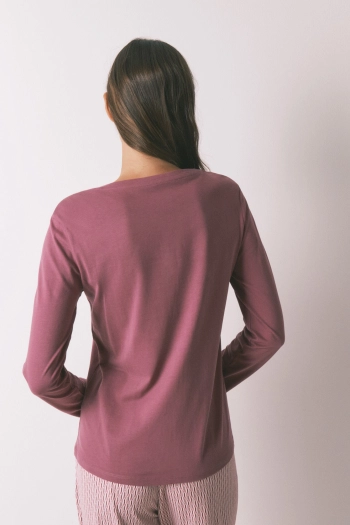 Футболка с длинным рукавом из хлопкового трикотажа