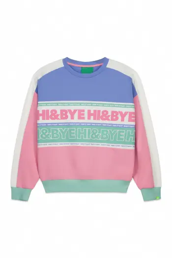 Свитшот из хлопкового флиса color block