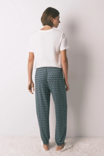 Довгі штани з м'якої тканини з принтом "сердечка"