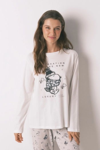 Довга піжама Snoopy з бавовни