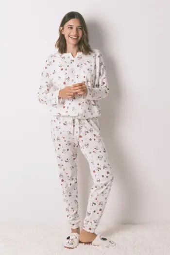 Довга біла піжама з бавовни Snoopy