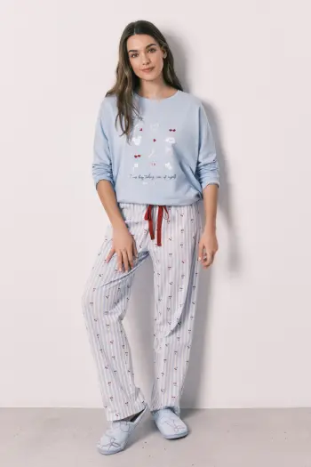 Длинная хлопковая пижама Mickey Cherry