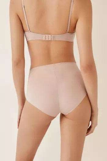 Бежеві коригуючі трусики із середньою посадкою