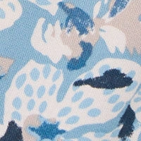 Длинная голубая пижама из вискозы с цветочным принтом