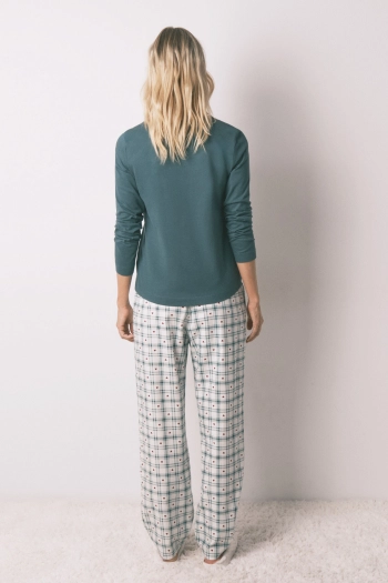 Зеленая футболка с длинными рукавами из 100% хлопка