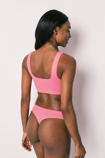 Однотонний топ халтер з лазерною обробкою краю