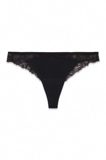 Трусики-танга из микрофибры и кружева