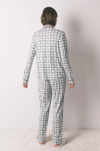 Длинная пижама в клетку