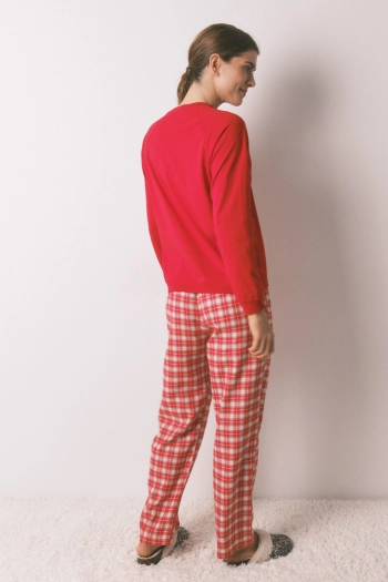 Піжама бавовняна червона в клітинку Snoopy