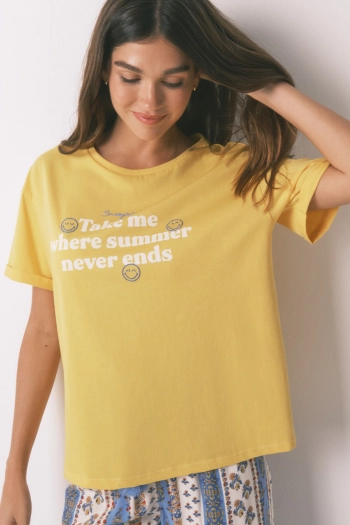 Бавовняна жовта футболка