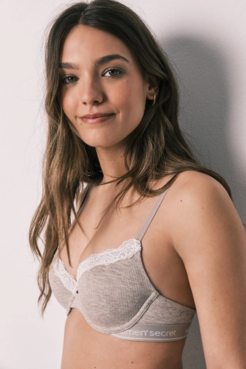 BEAUTIFUL Класичний бавовняний бюстгальтер у рубчик