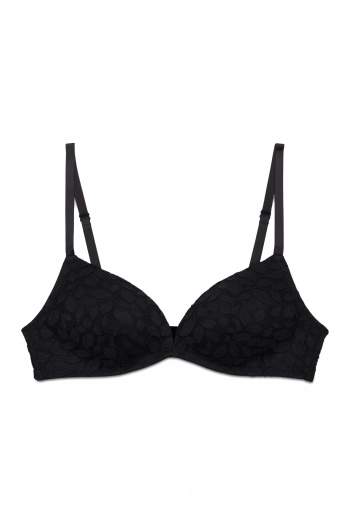 CHARMING Трикутний бюстгальтер з наповнювачем і мереживом в чорному кольорі