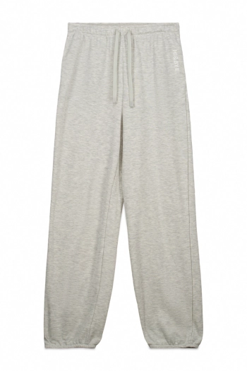 Брюки джоггеры из хлопкового флиса, серые