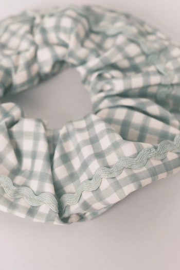 Макси-резинка в клетку vichy зеленая