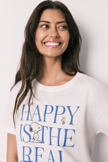 Хлопковая пижама Snoopy с коротким рукавом