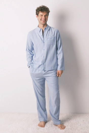 Чоловіча класична бавовняна піжама в смужку
