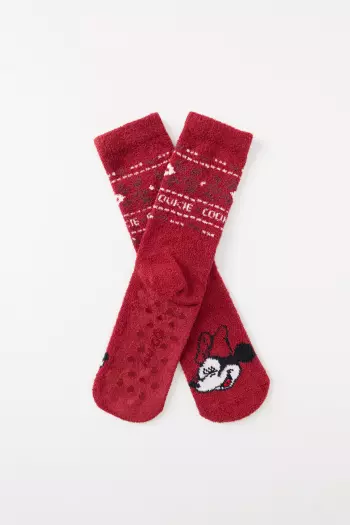 Красные трикотажные носки Mickey and Minnie