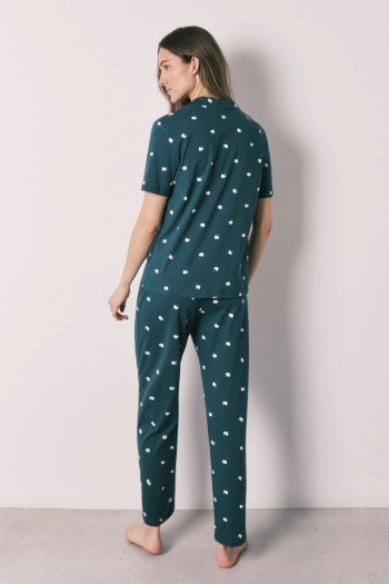 Пижама рубашечного типа Hello Kitty с коротким рукавом из хлопка