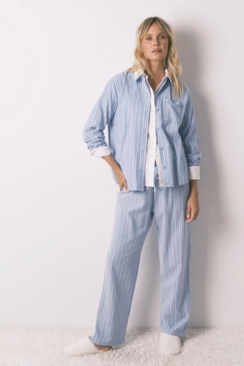 Классическая хлопковая пижама в полоску