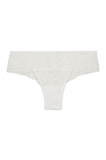 Широкі білі мереживні трусики-бразиліана