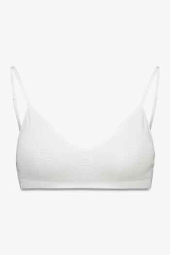 Белый бесшовный топ в рубчик с люрексом