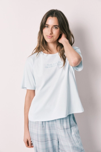 Піжама бавовняна синя в клітинку