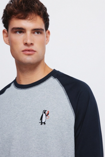 Довга піжама з штанами в клітинку