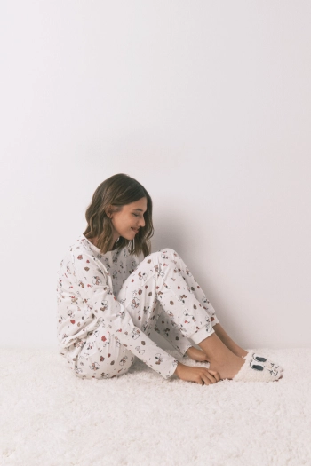 Довга біла піжама з бавовни Snoopy