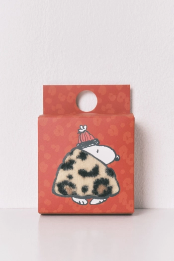 Довгі пухнасті шкарпетки з леопардовим принтом Snoopy