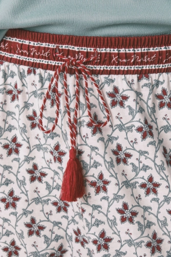 Длинные хлопковые брюки с цветочным принтом